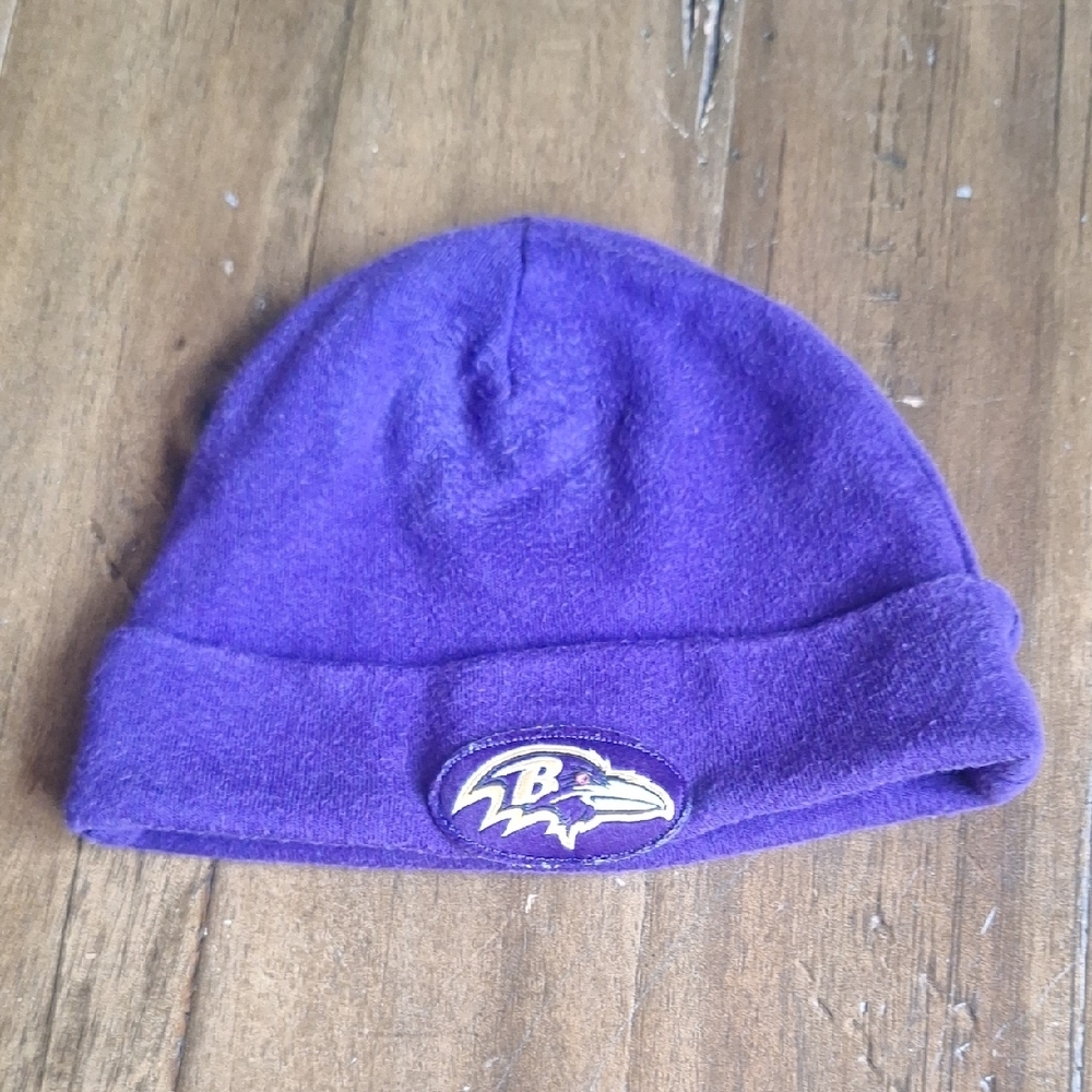NFL Ravens Purple Baby Beanie with Team Logo